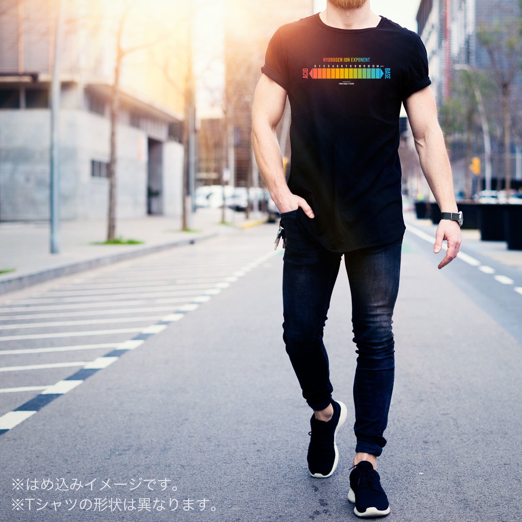 水素イオン指数 hydrogen ion exponent/紺/Y!=T STUDY (S・M・L・XL) Tシャツ