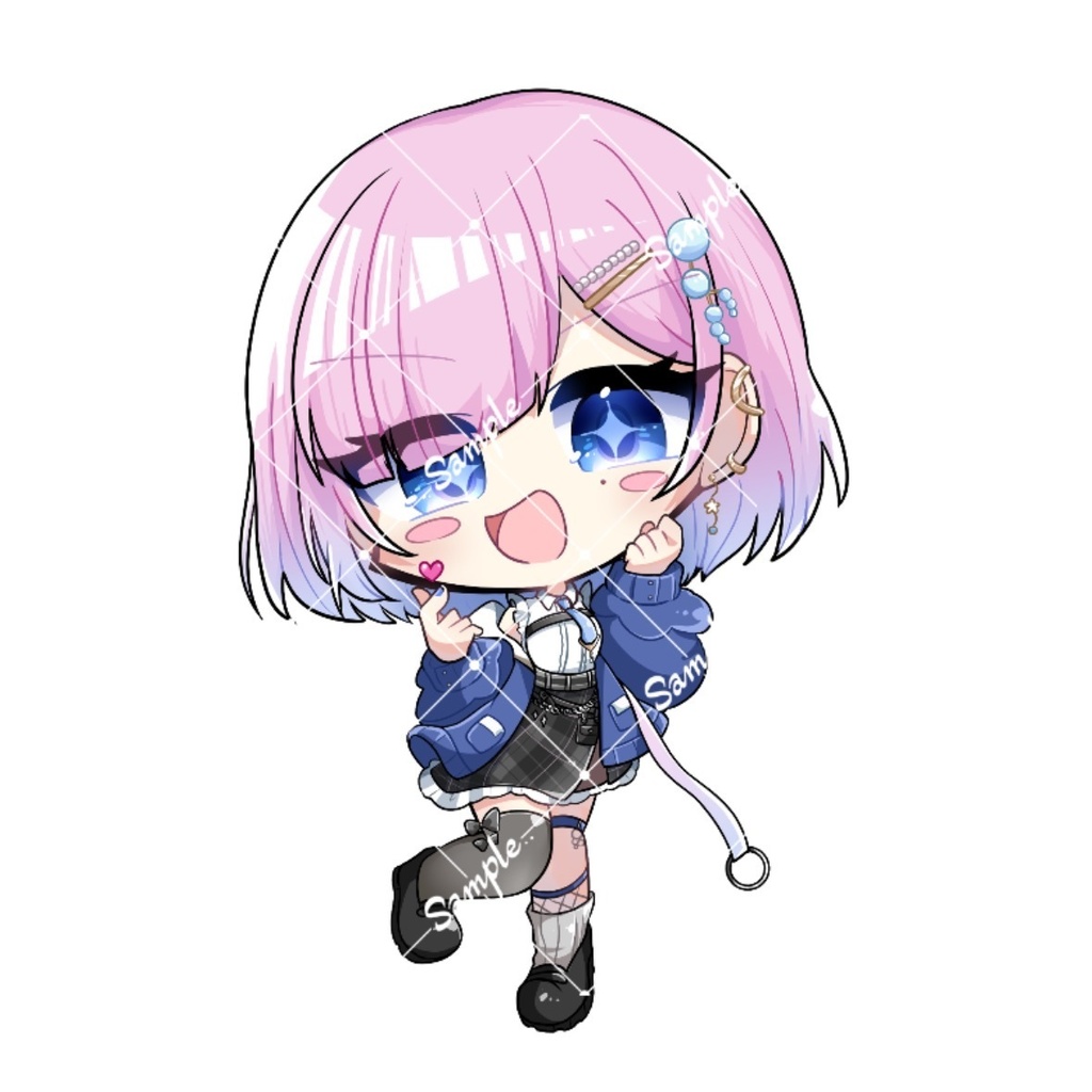 🫧炭酸水1周年記念グッズ𓂃◌𓂂 アクリルキーホルダー (ショートヘアー×キラキラ目ver.)