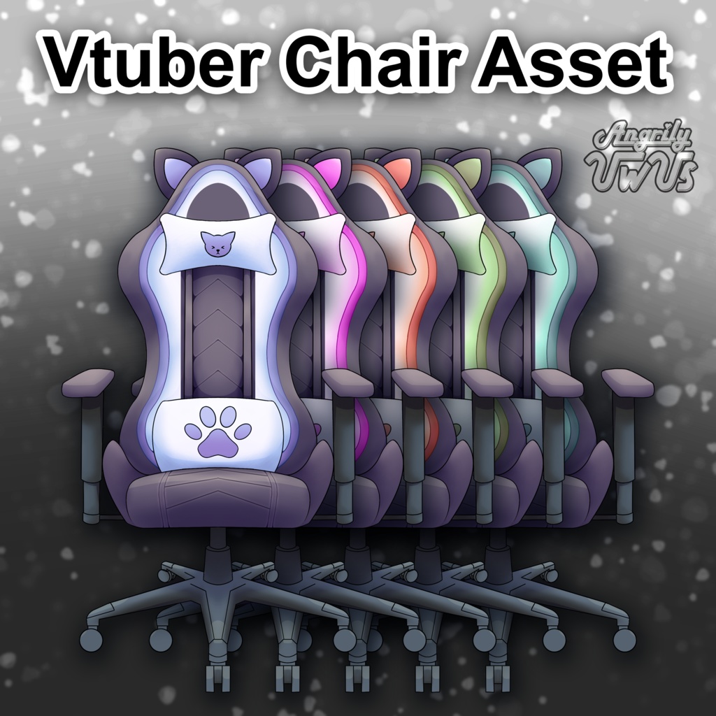 Vtuber Gaming Chair Asset - Set of 8