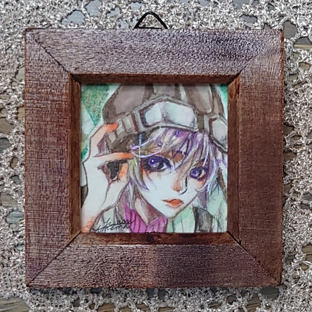 【ミニ額原画イラスト】飛行船の操縦士