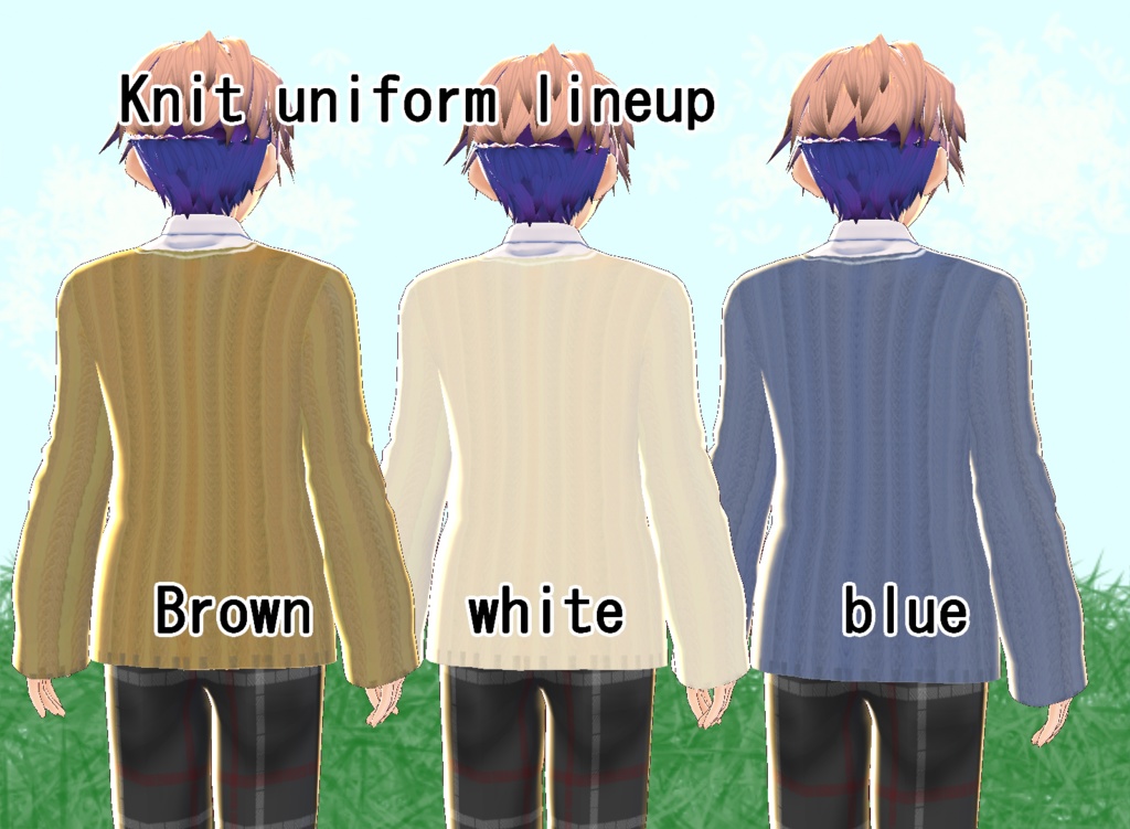 【VRoid/無料あり】前開きブレザーセット