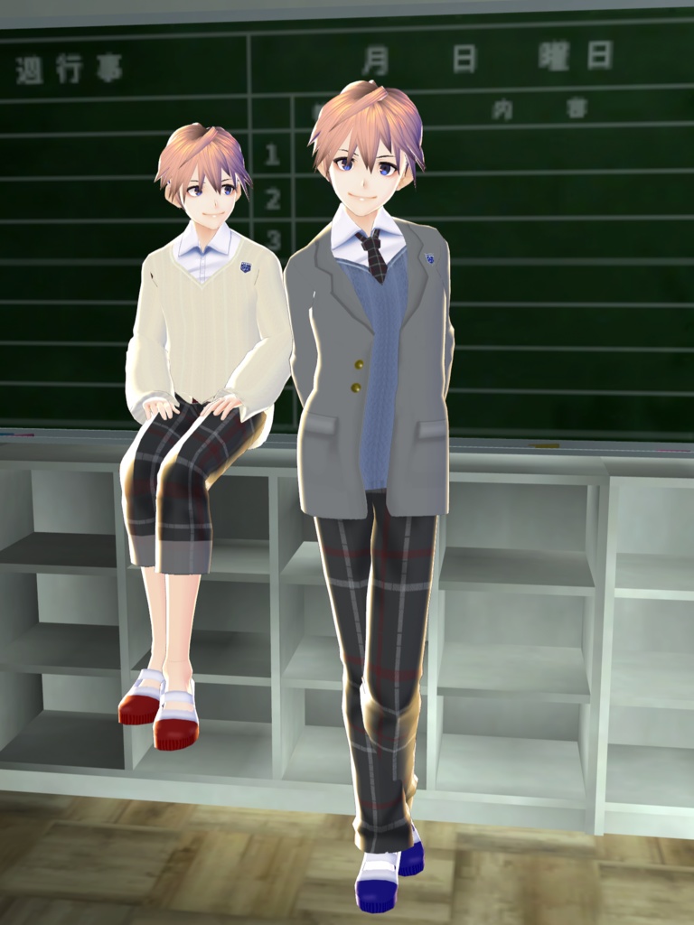 【VRoid/無料あり】前開きブレザーセット