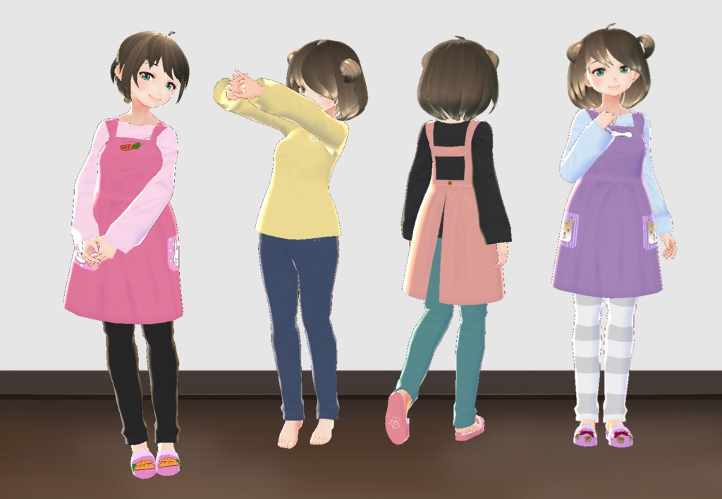 【VRoid/無料有】お家エプロンセット