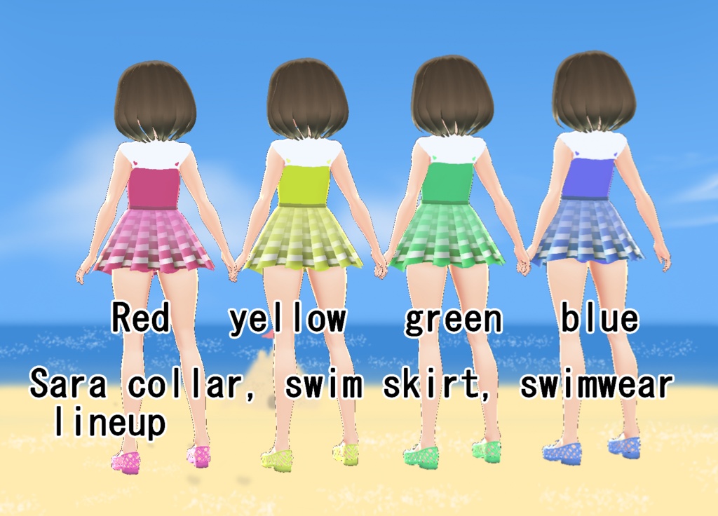 【VRoid】セーラー襟付き水着セット