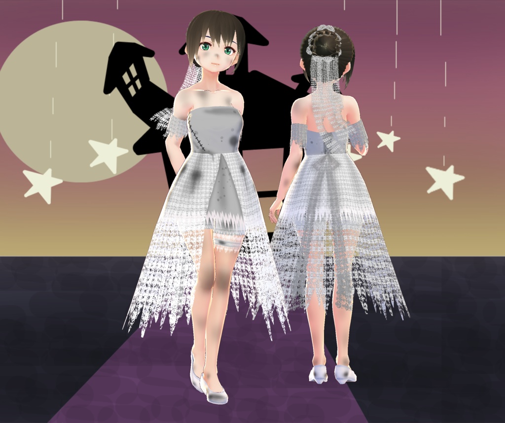 【VRoid】ゾンビ花嫁衣装セット