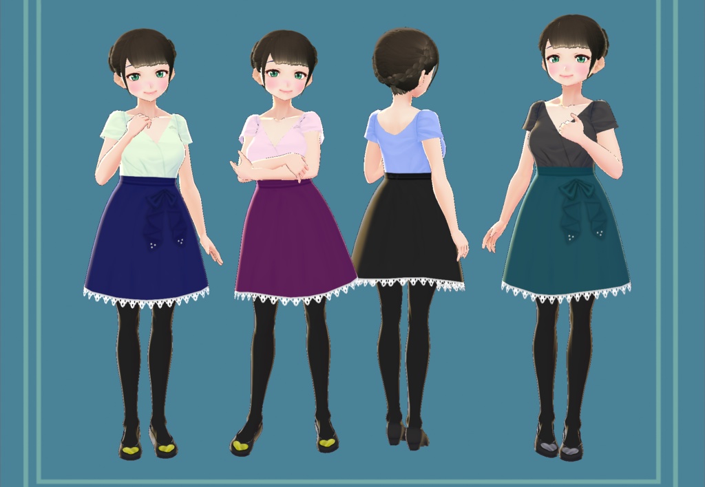 【VRoid/無料有】シンプルドレスセット
