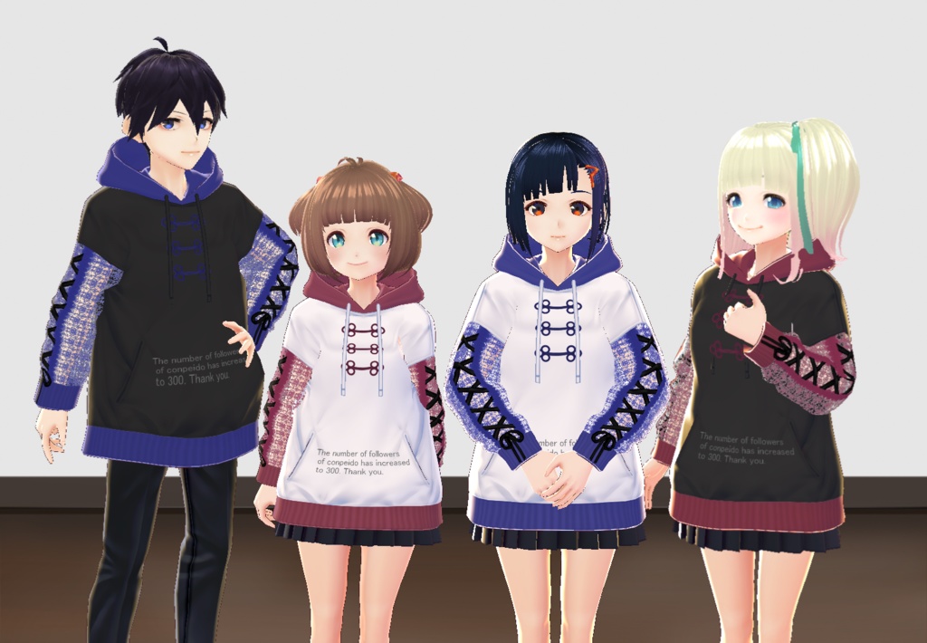 【VRoid/男女兼用】300人記念チャイナパーカーセット