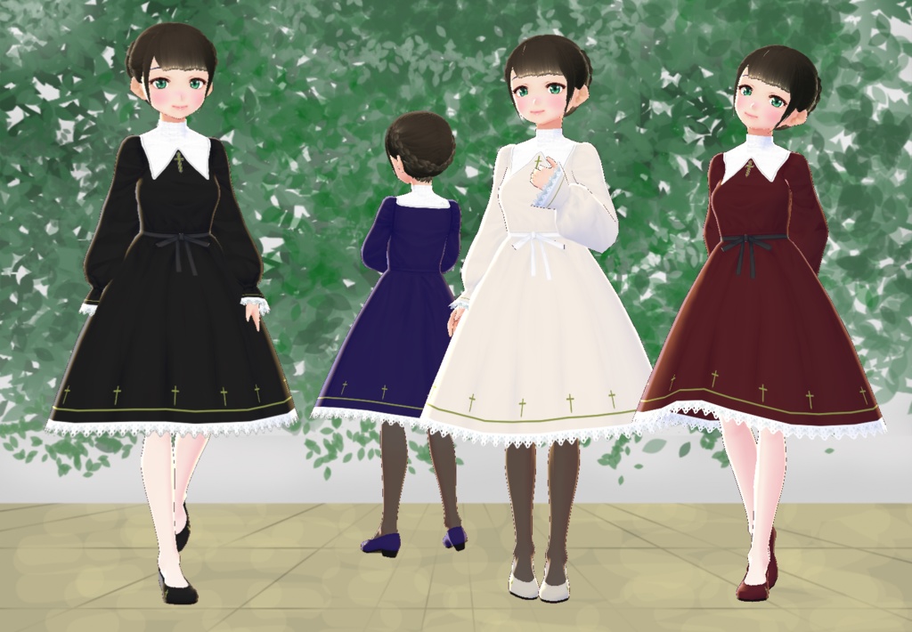 【VRoid】シスター風ロリータワンピースセット