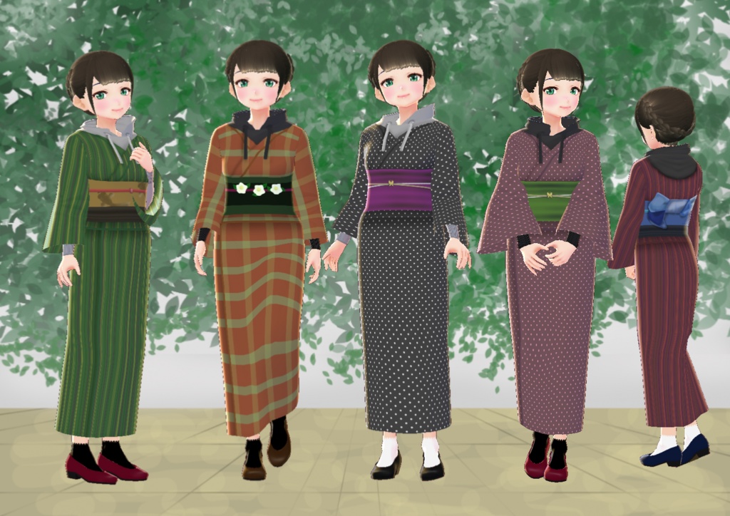 【VRoid】パーカー着物セット