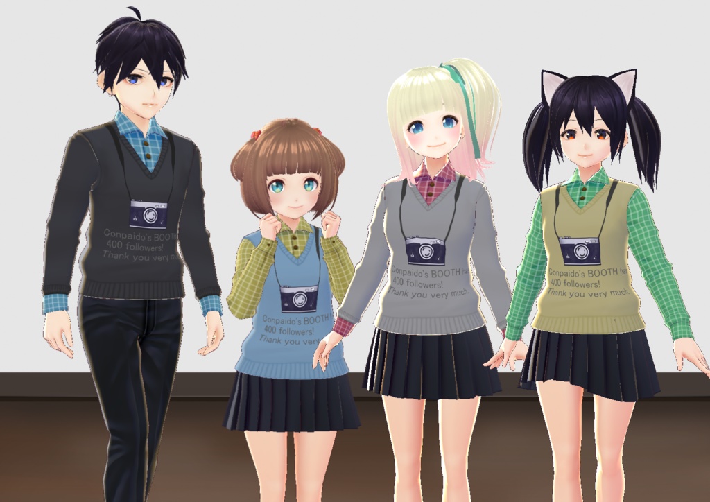 【VRoid/男女兼用】400人記念カメラシャツセット