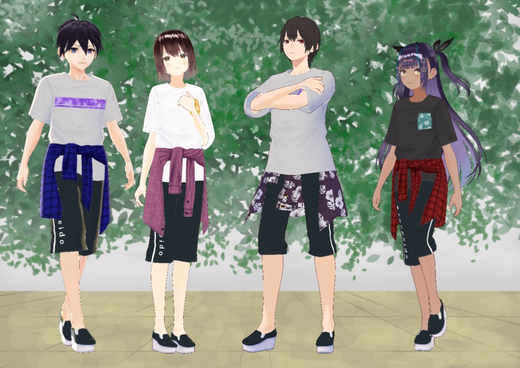 【VRoid/男女兼用】腰巻シャツセット