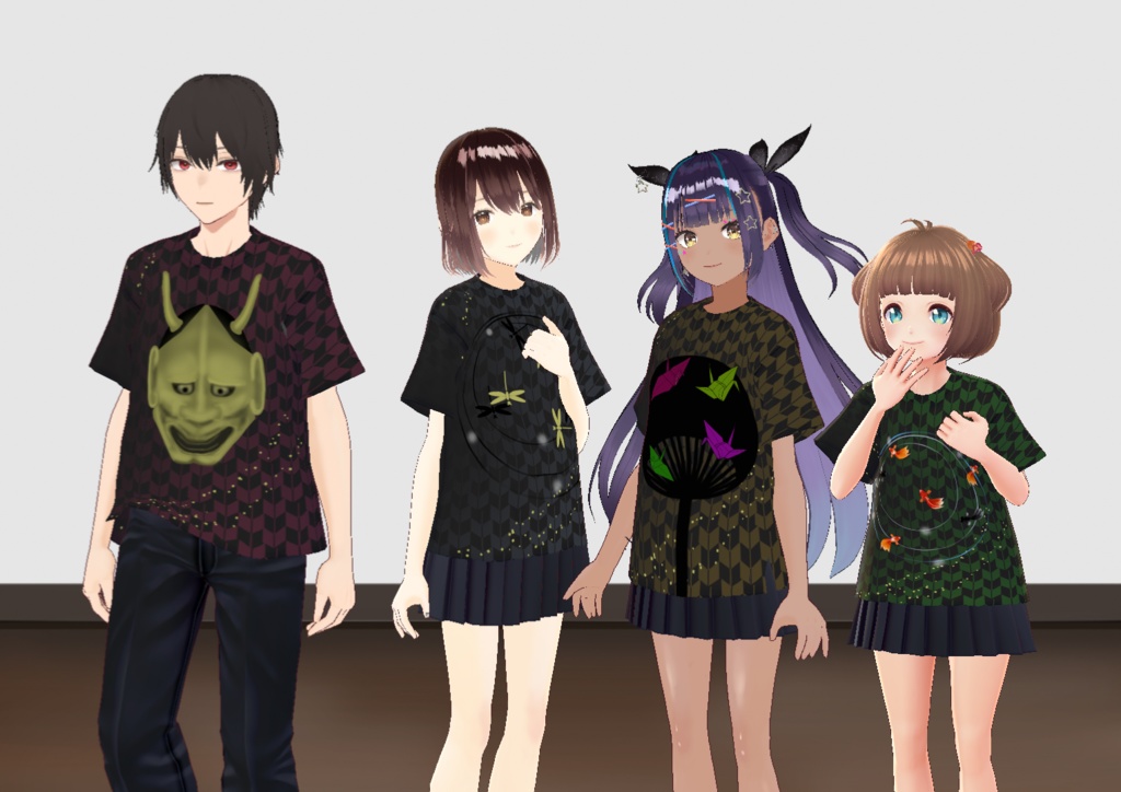 【VRoid/男女兼用】和風Tシャツセット