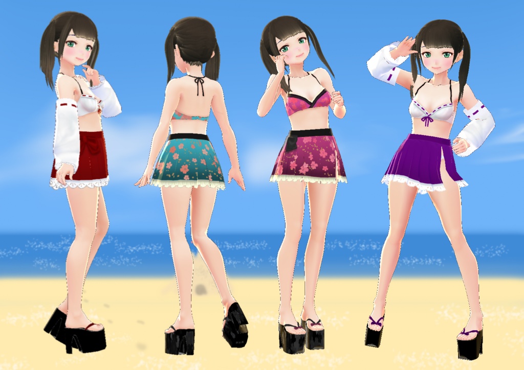 【VRoid】和風水着セット