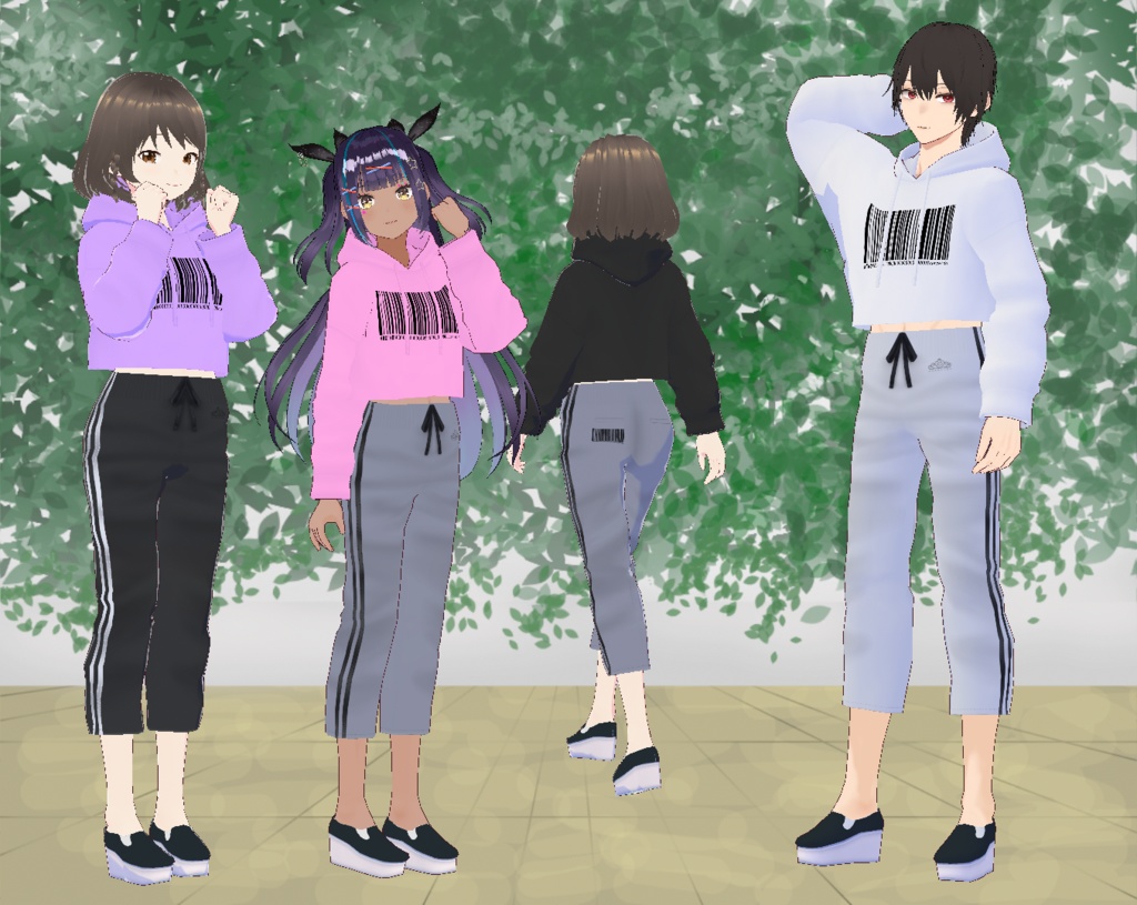 【VRoid】バーコードパーカーセット(正式版)