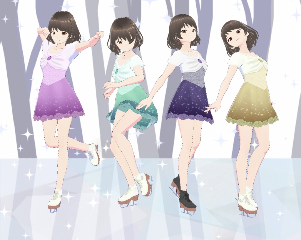 【VRoid】スケートドレスAセット(正式版)