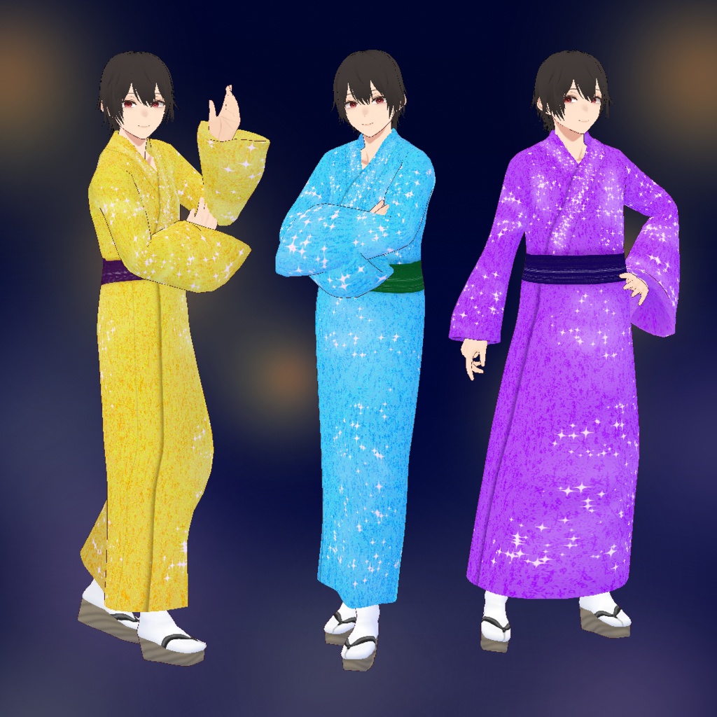 【VRoid】男性用キラキラ浴衣セット(正式版)