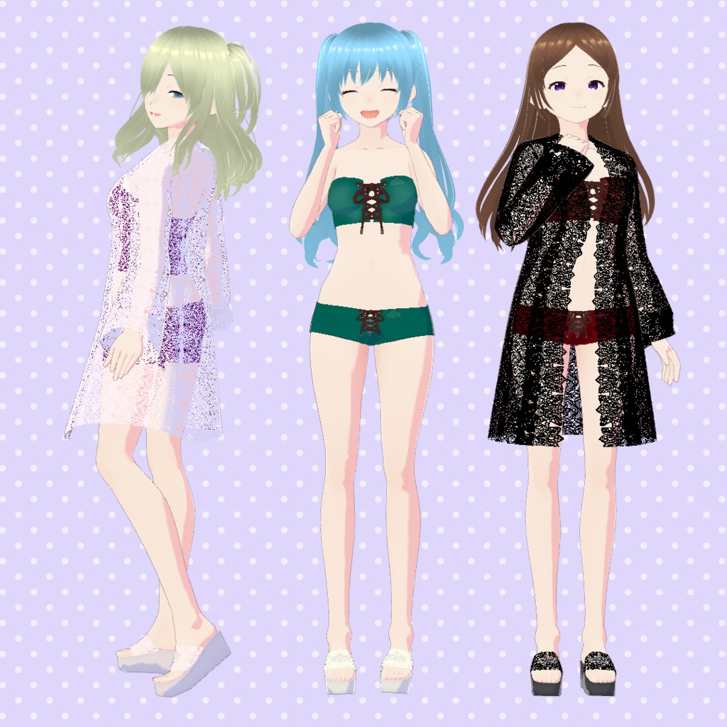 【VRoid】編み上げインナーセット(正式版)