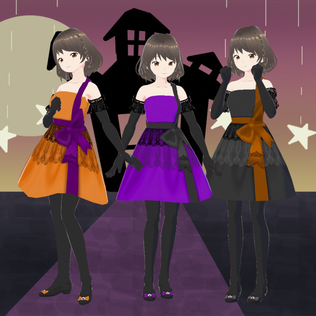 【VRoid】ウィッチ風ドレスセット(正式版)