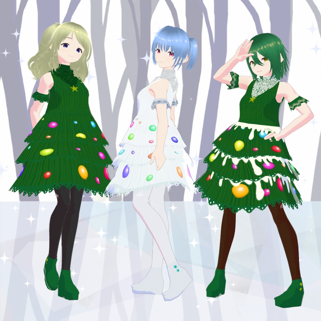 【VRoid/無料有】ツリードレスセット(正式版)