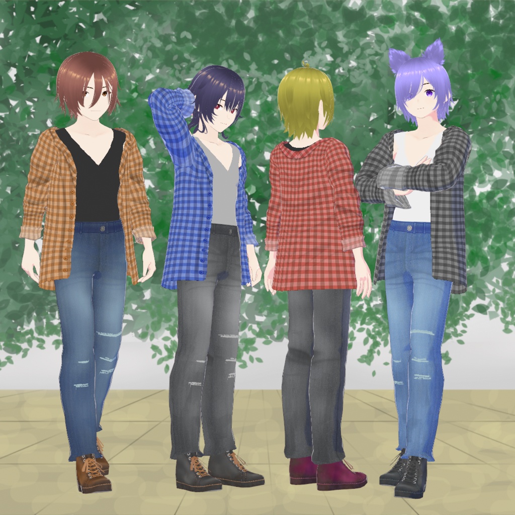 【VRoid】着崩しシャツセット(正式版)