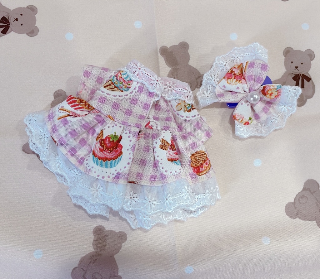 sweets 𖦊ワンピース(パープル)ヘアアクセ付