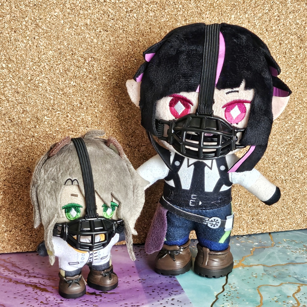 ミニチュア口輪ブラック、シルバー(ぬいぐるみ10、16cmサイズ向け))