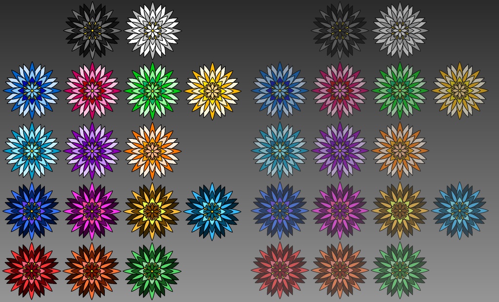 ステンドグラス風花素材01