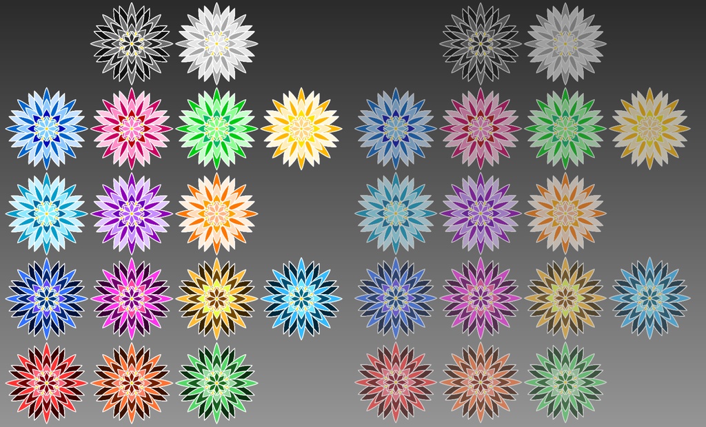 ステンドグラス風花素材01