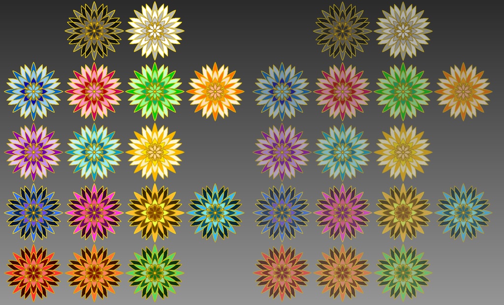 ステンドグラス風花素材01