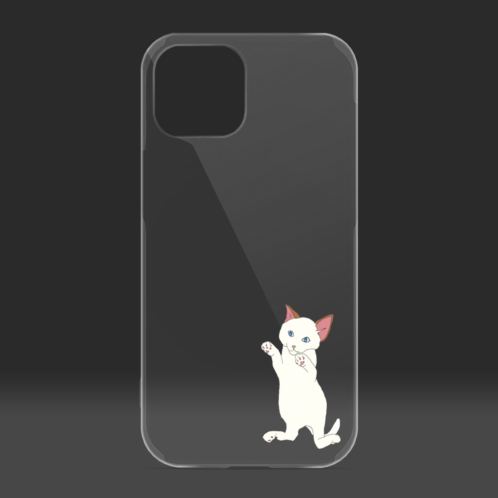 甘え猫 color 線画あり クリアiPhoneケース