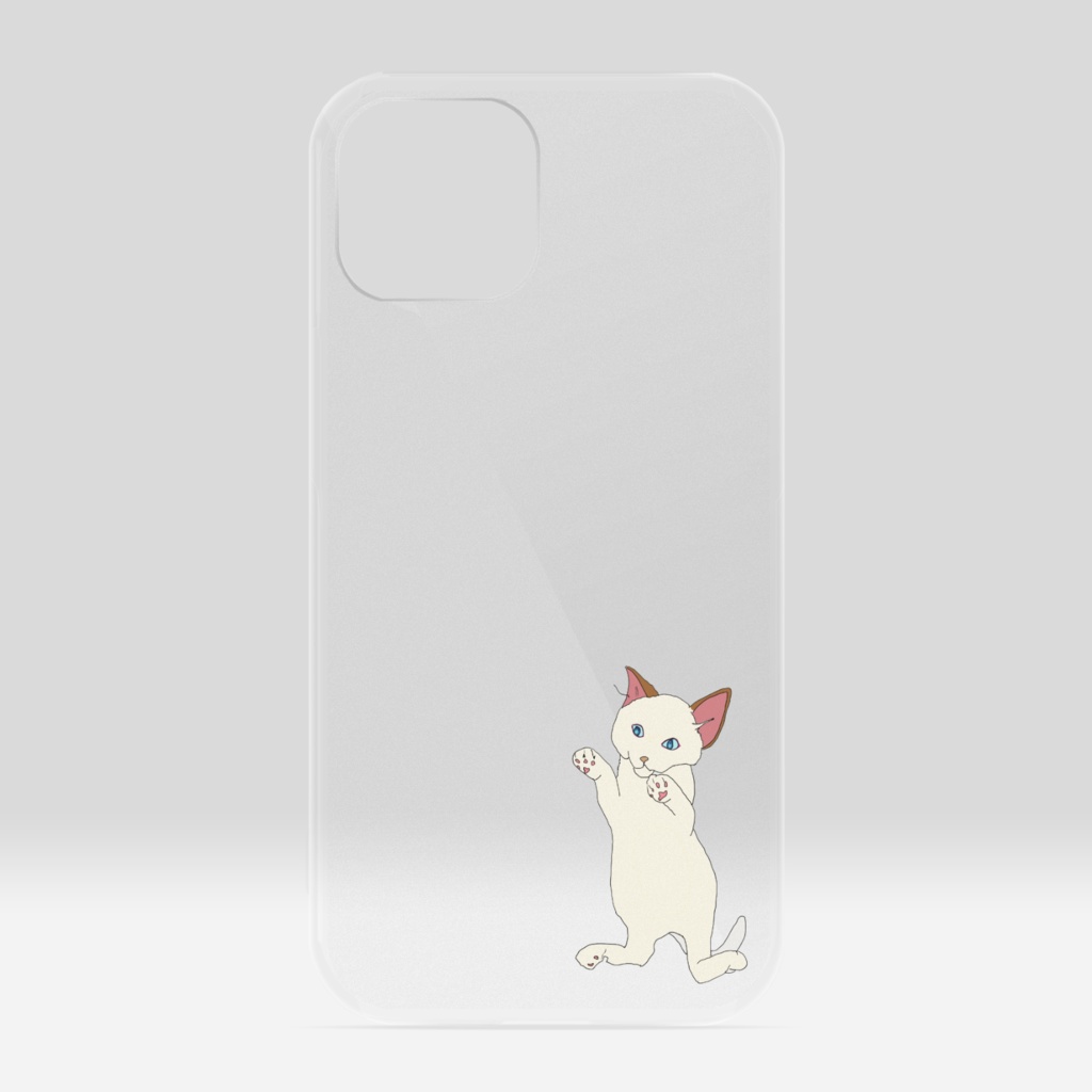 甘え猫  color 線画あり  クリアiPhoneケース