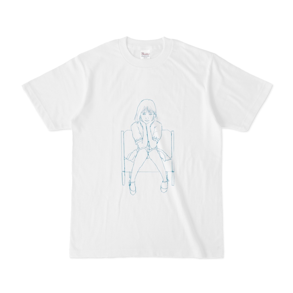 woman sitting in chair T shirt