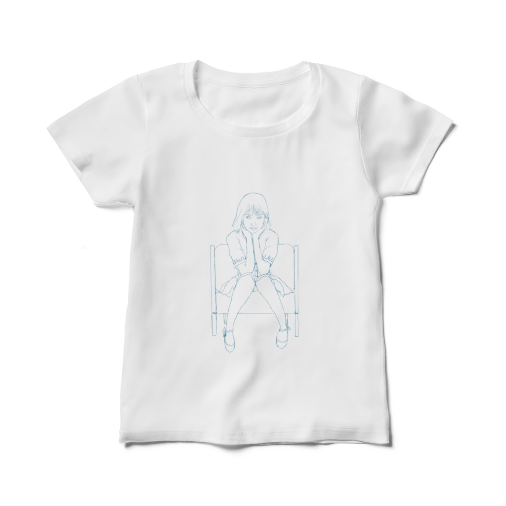 woman sitting in chair lady T shirt