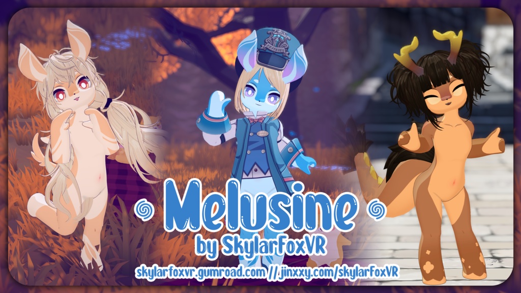 [VRChat] Melusine - Genshin Impact, Avatar Base Pack - SkylarFoxVR Avatar - 2/10