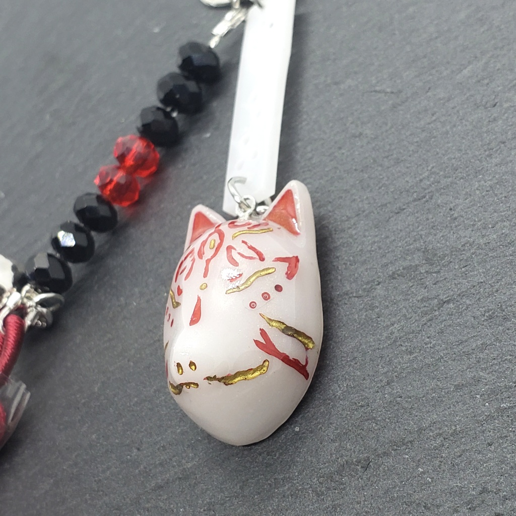 狐面 ストラップ 刀剣乱舞 【古備前組イメージ】