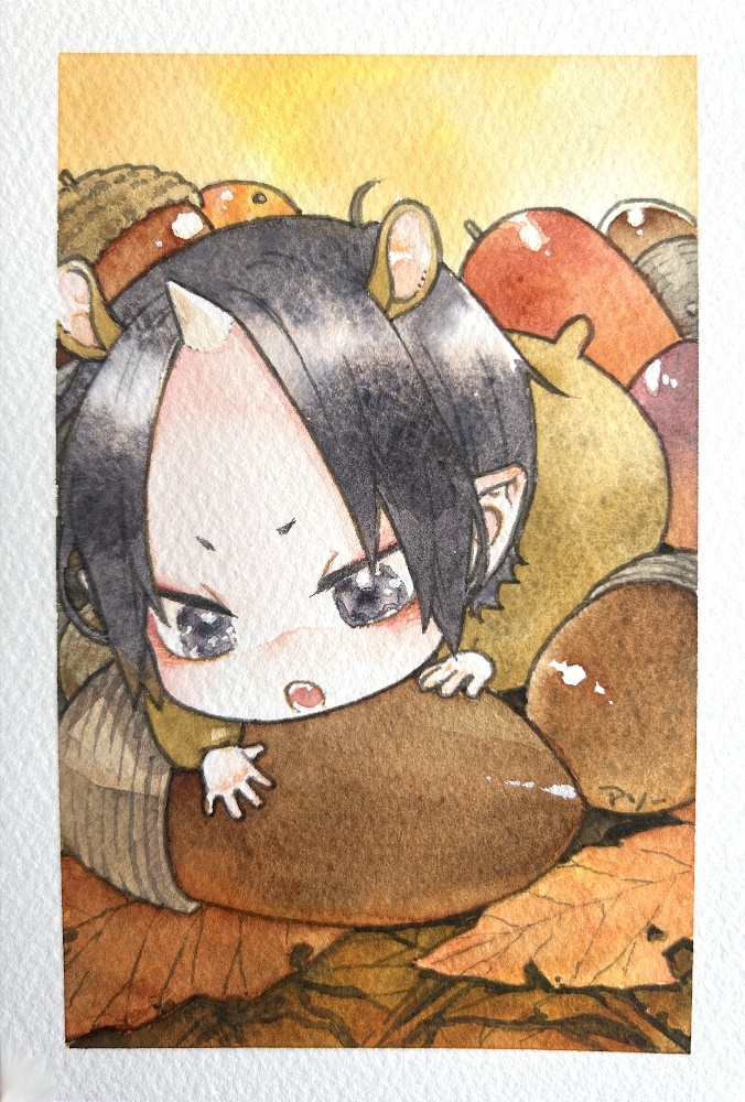 アナログ透明水彩原画