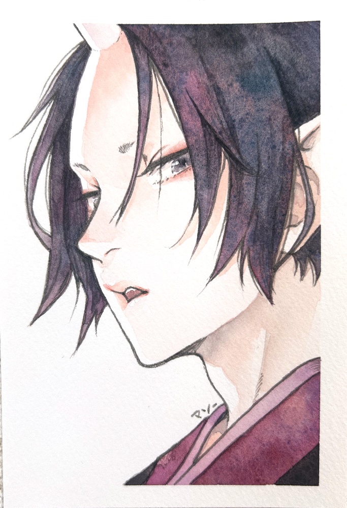 アナログ透明水彩原画