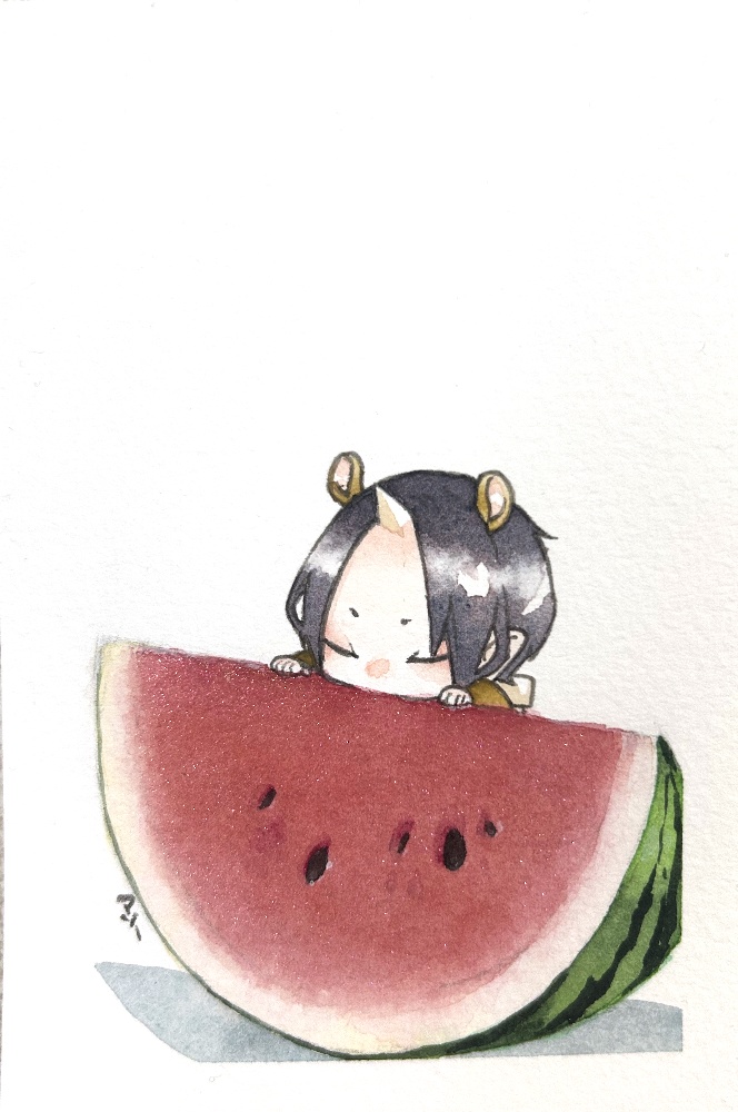 アナログ透明水彩原画