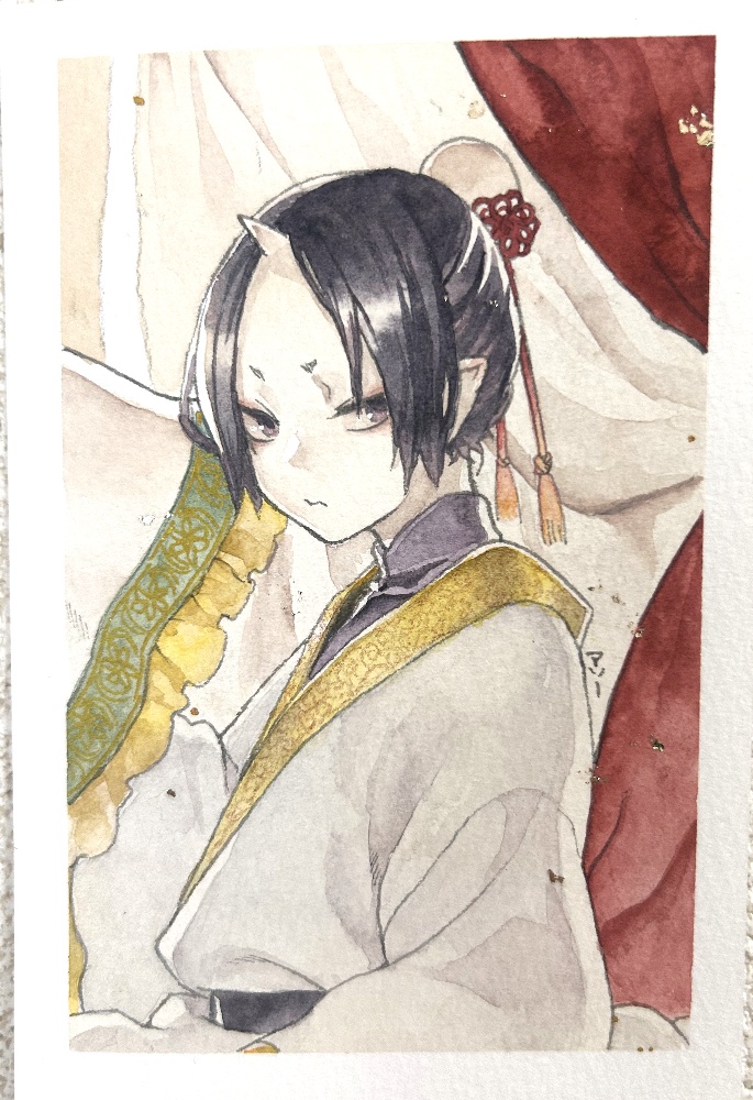 アナログ透明水彩原画