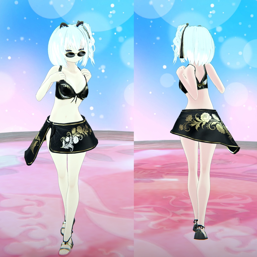 【期間限定セール中!】【無料アクセあり!】【3Dモデル】黒音イヴ【Code_Summer2026】VRChat/palworld対応