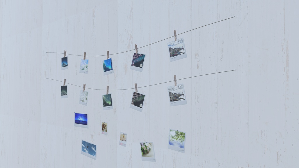 5連フォトフレーム【natural】VRC想定3Dモデル