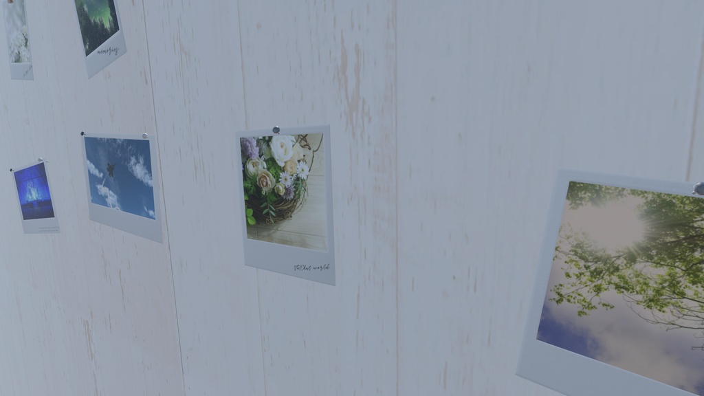 ポラロイド風フォトフレーム【mini型・square型・wide型】3サイズ各2種(VRC想定3Dモデル)