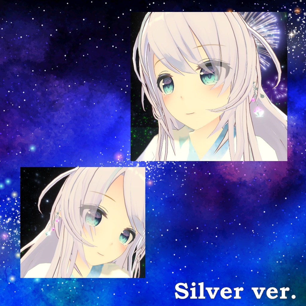 【PhysBone対応】かき氷ピアス【デザイン3種セット】VRC想定3Dモデル