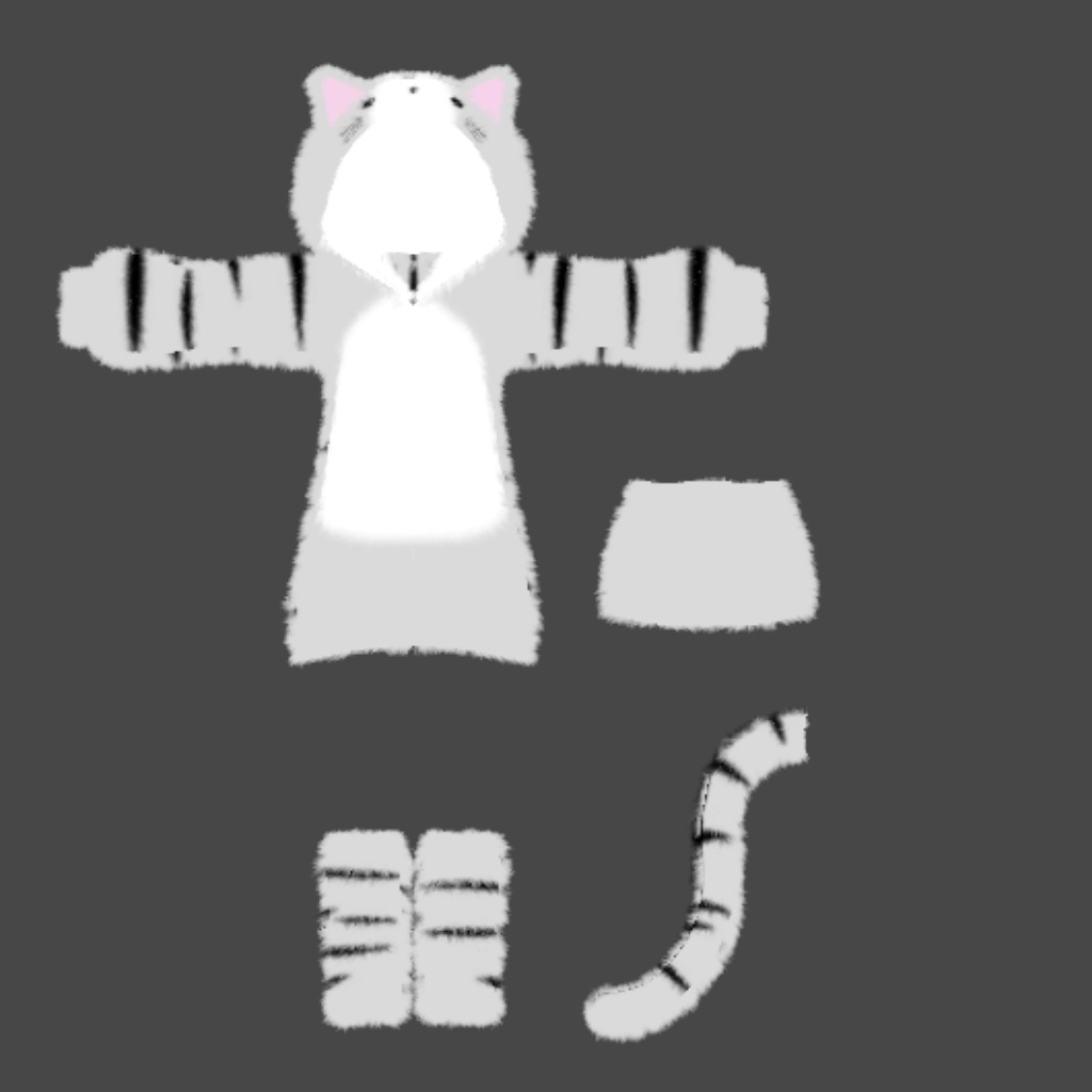 さわれるファーのルームウェア【複数アバター対応】