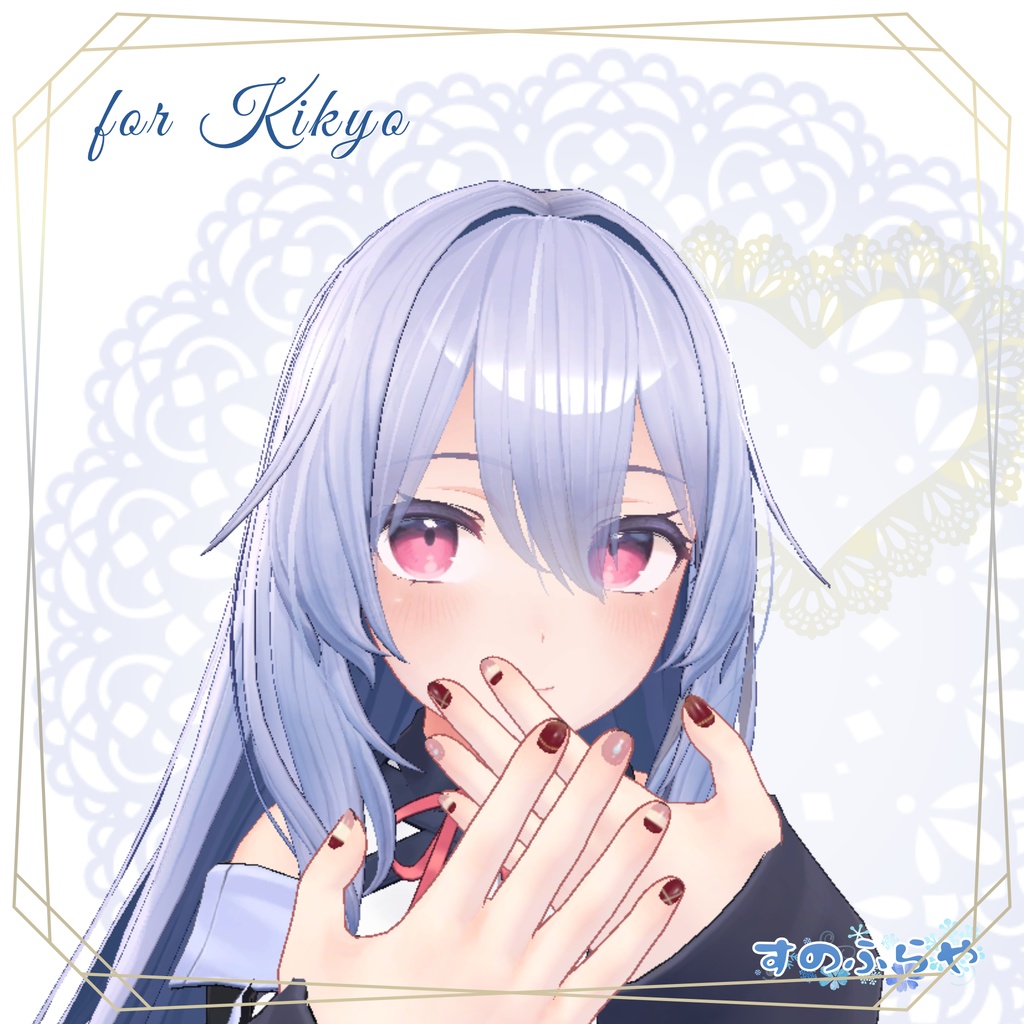 簡単改変【32アバター・MDollnail用】ネイルテクスチャ-ChicBorderNail-