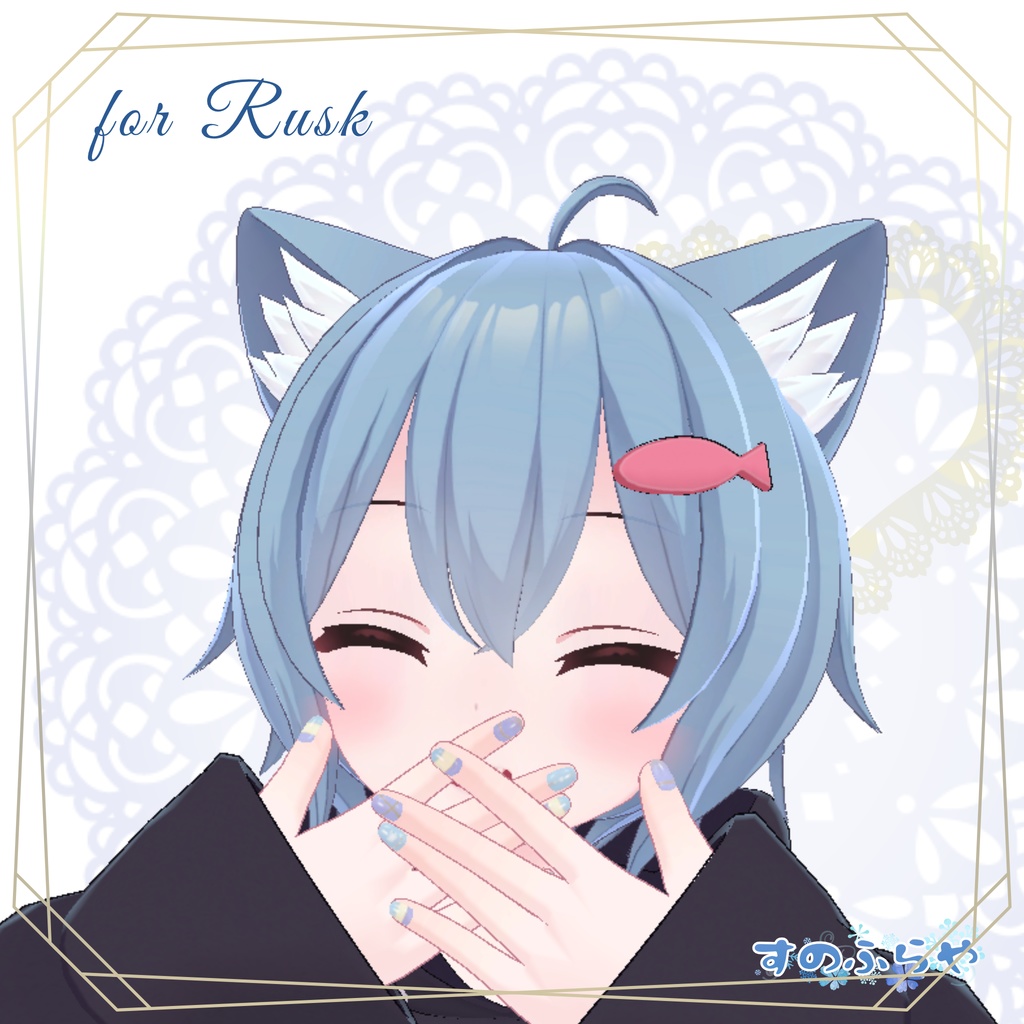 簡単改変【32アバター・MDollnail用】ネイルテクスチャ-ChicBorderNail-