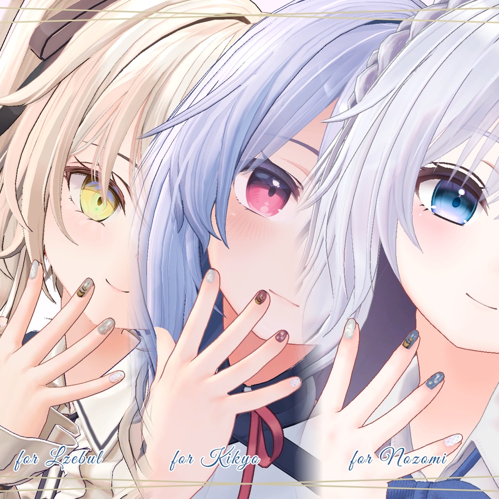 簡単改変【32アバター・MDollnail用】ネイルテクスチャ-Mofu Neko-