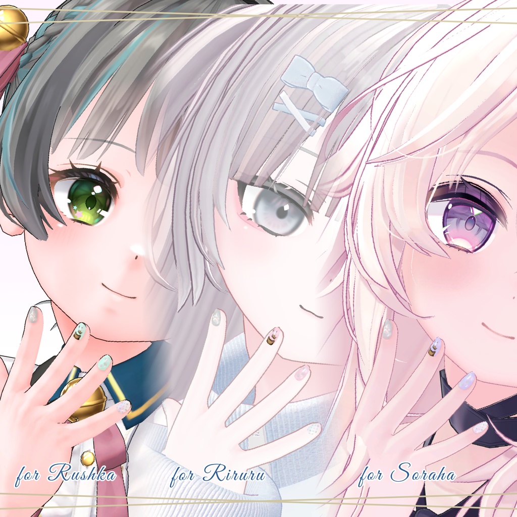 簡単改変【32アバター・MDollnail用】ネイルテクスチャ-Mofu Neko-