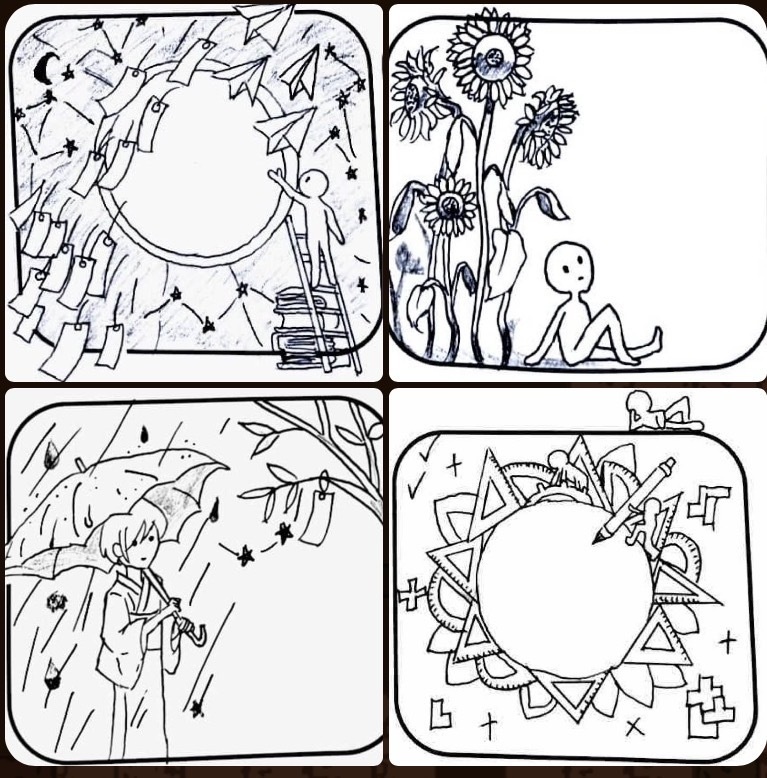 【手書き素材】塾の先生が描いたカレンダー用イラスト（4種セット）