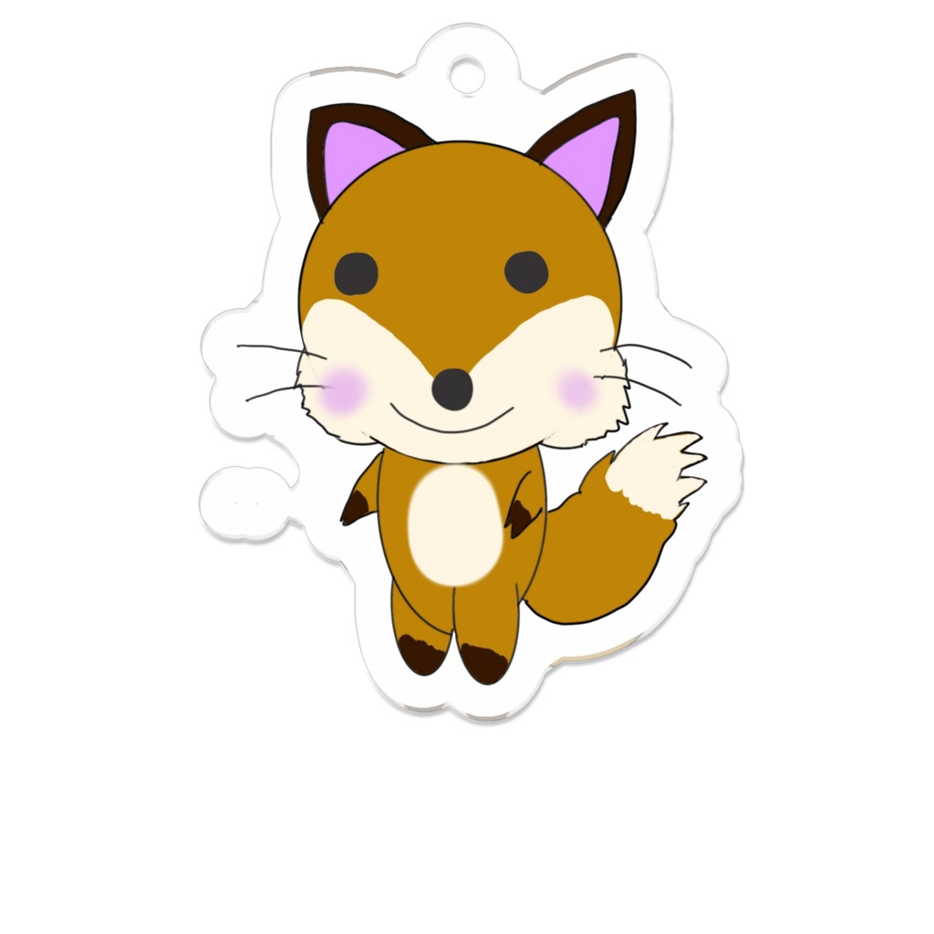 可愛いキツネのアクリルキーホルダー